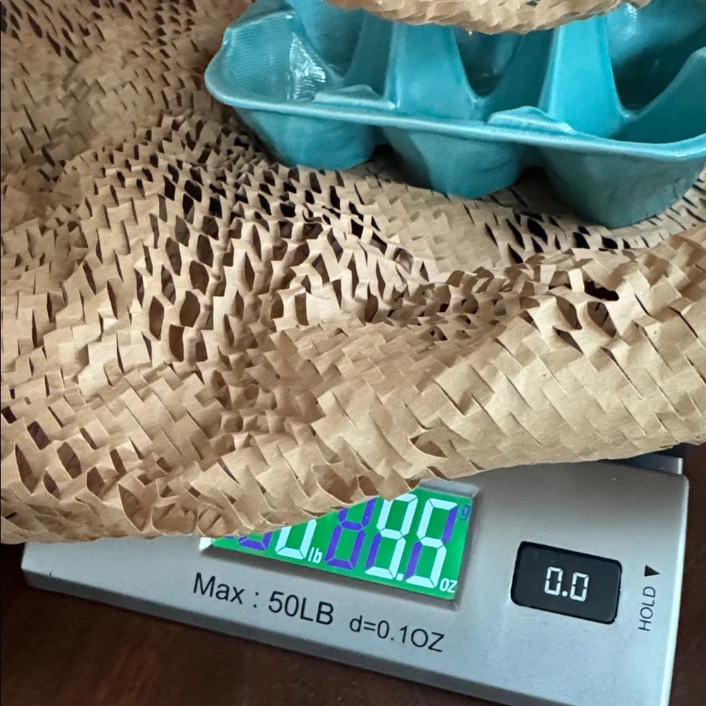 ANTHROPOLOGIE biscuit HALF-DOZEN 6 EGG CRATE TURQUOISE Blue STONEWARE #25442534